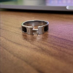 Black Enamel HERMÈS Ring - Size 10
